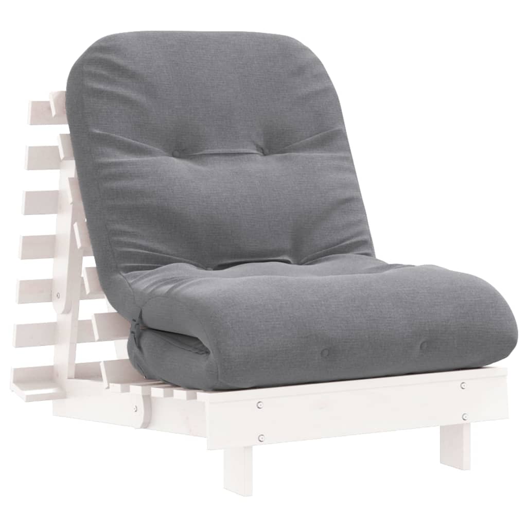 Futonsofa Med Madrass Hvit 70X206X11 Cm Heltre Furu