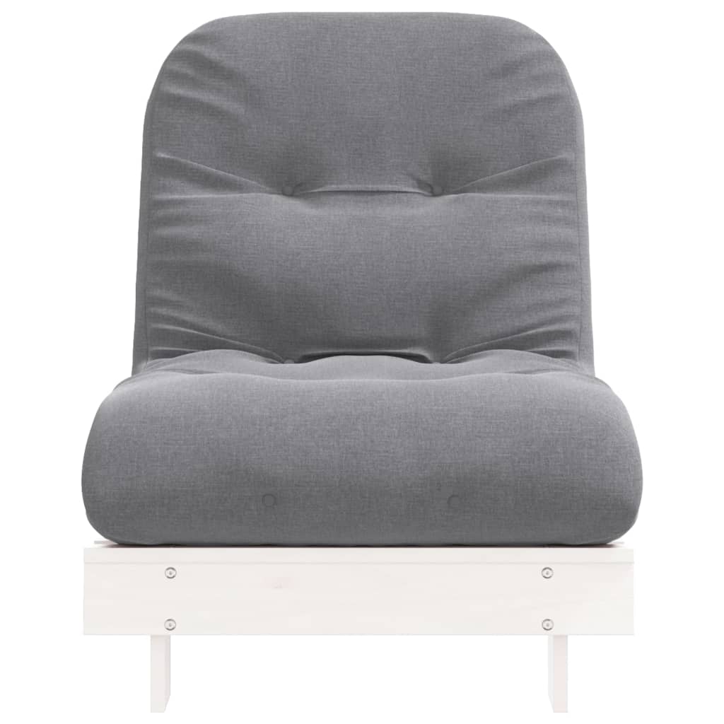 Futonsofa Med Madrass Hvit 70X206X11 Cm Heltre Furu