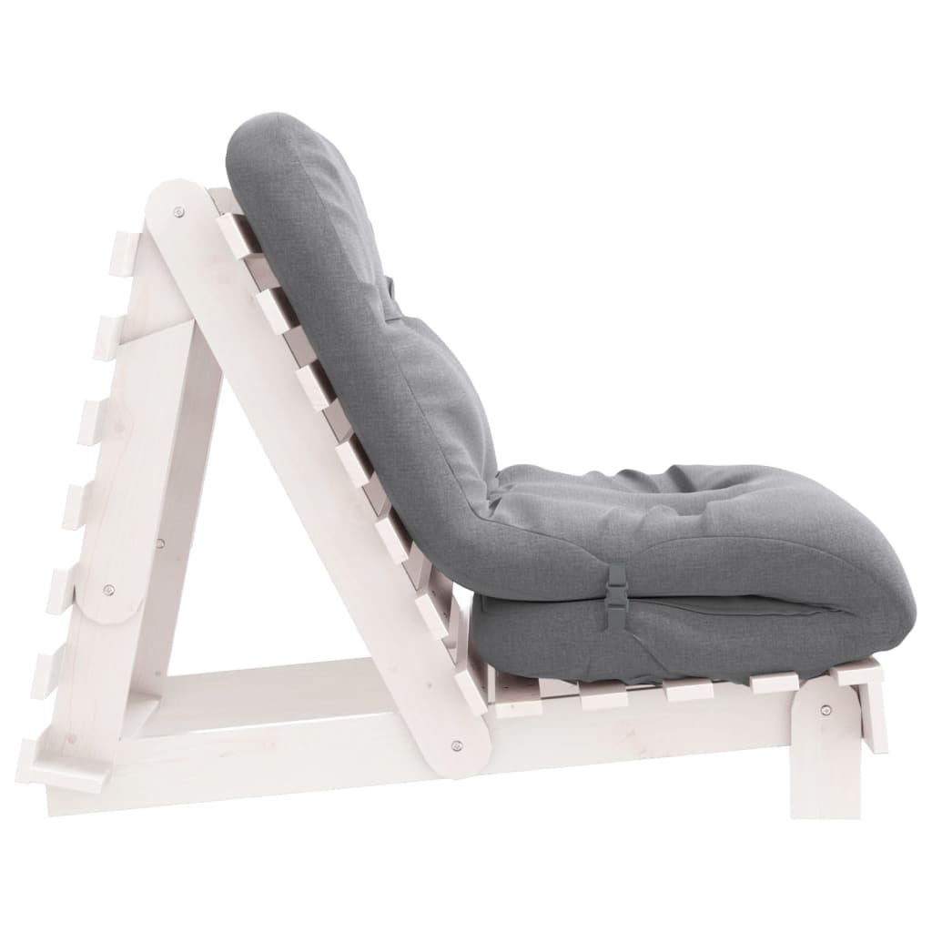 Futonsofa Med Madrass Hvit 70X206X11 Cm Heltre Furu
