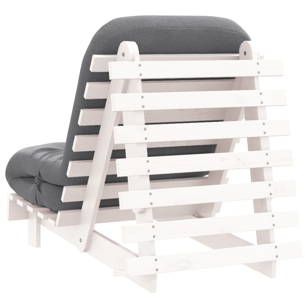 Futonsofa Med Madrass Hvit 70X206X11 Cm Heltre Furu