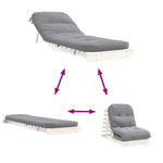 Futonsofa Med Madrass Hvit 70X206X11 Cm Heltre Furu