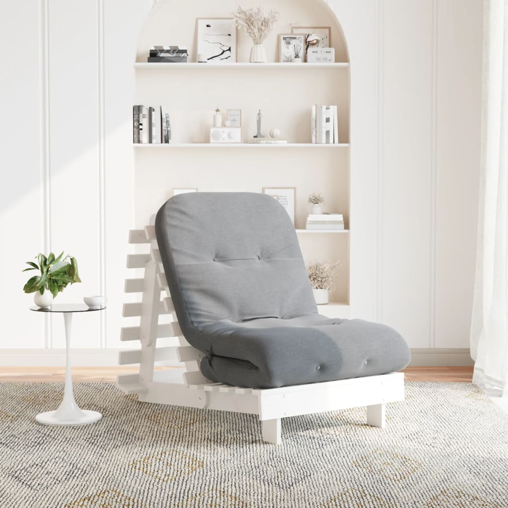 Futonsofa Med Madrass Hvit 70X206X11 Cm Heltre Furu