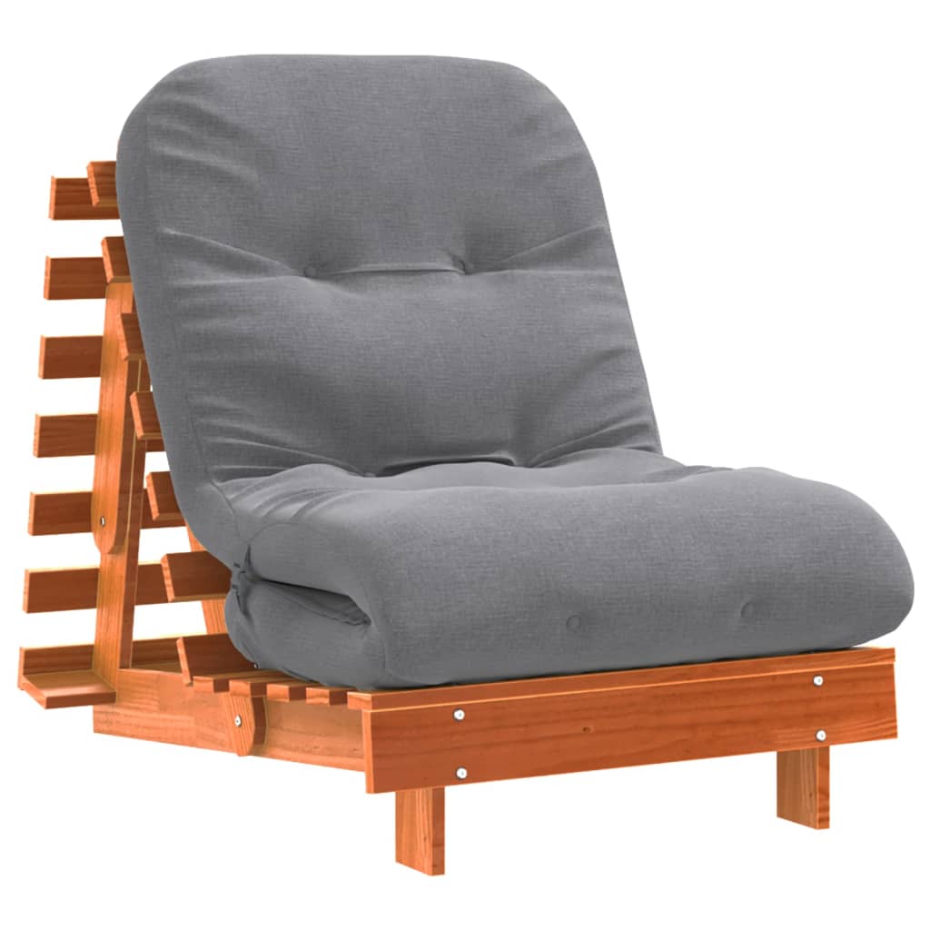 Futonsofa Med Madrass Voksbrun 70X206X11 Cm Heltre Furu