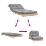 Futonsofa Med Madrass 80X206X11 Cm Heltre Furu