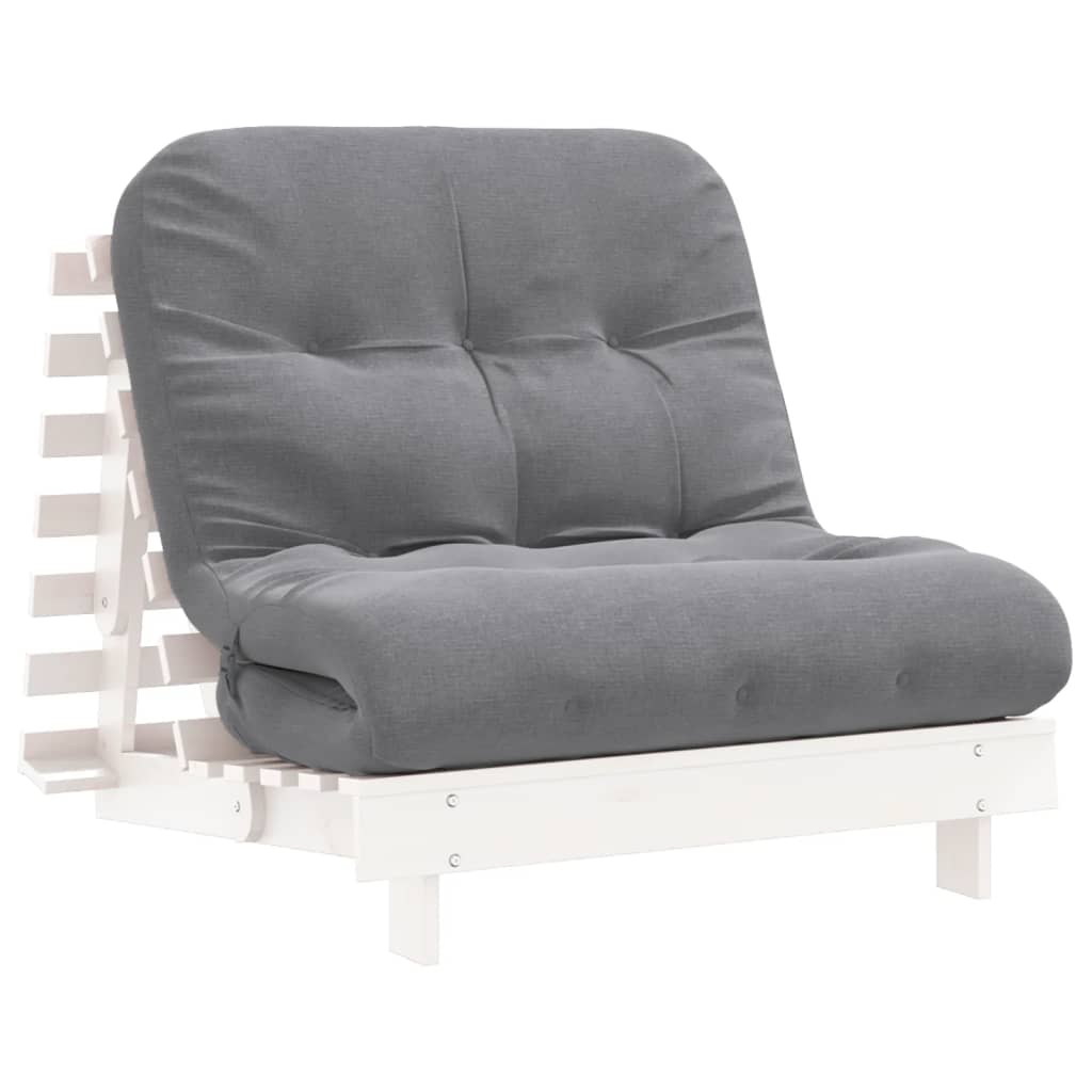 Futonsofa Med Madrass Hvit 80X206X11 Cm Heltre Furu