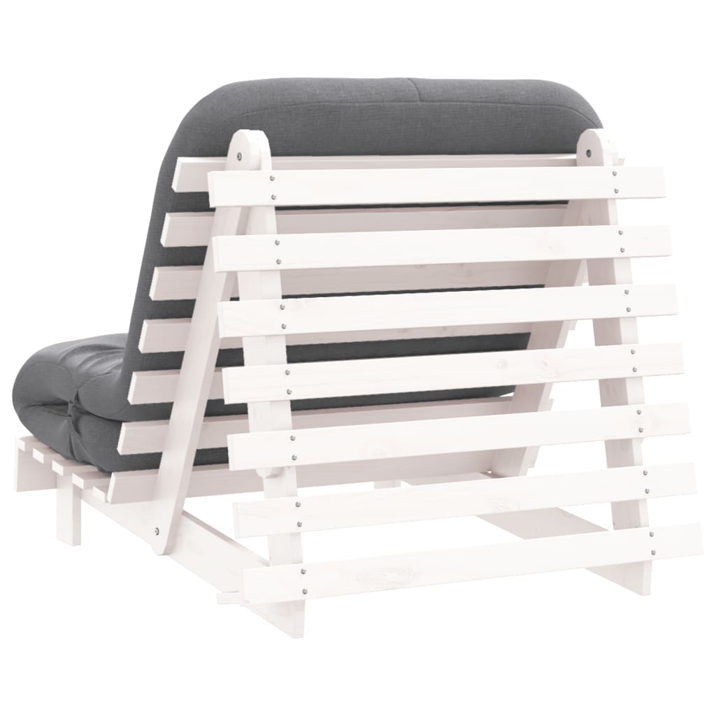 Futonsofa Med Madrass Hvit 80X206X11 Cm Heltre Furu