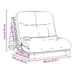 Futonsofa Med Madrass Hvit 80X206X11 Cm Heltre Furu