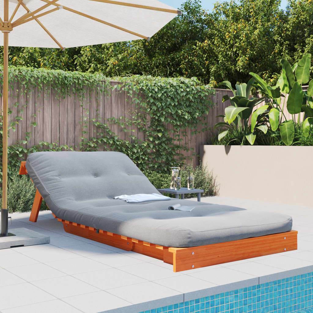 Futonsofa Med Madrass Voksbrun 90X206X11 Cm Heltre Furu