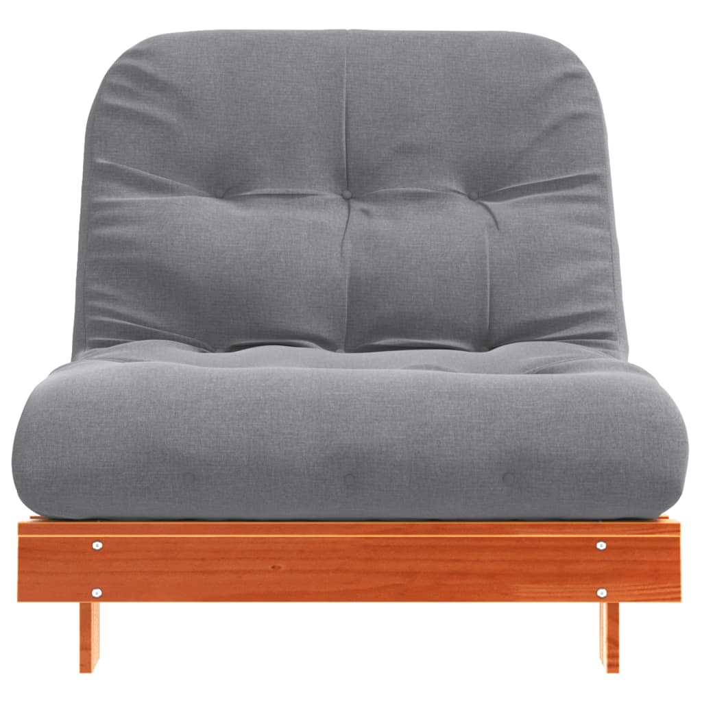 Futonsofa Med Madrass Voksbrun 90X206X11 Cm Heltre Furu