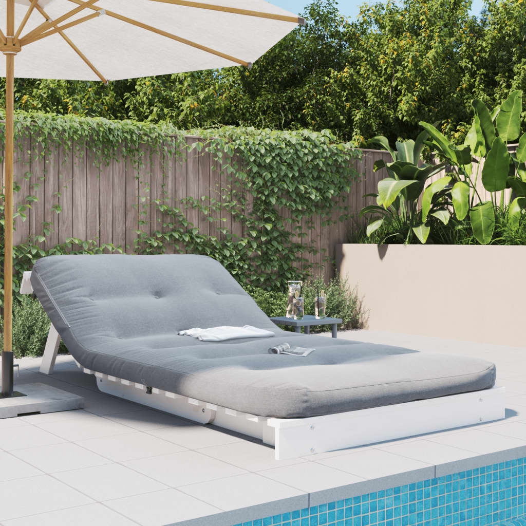 Futonsofa Med Madrass Hvit 100X206X11 Cm Heltre Furu