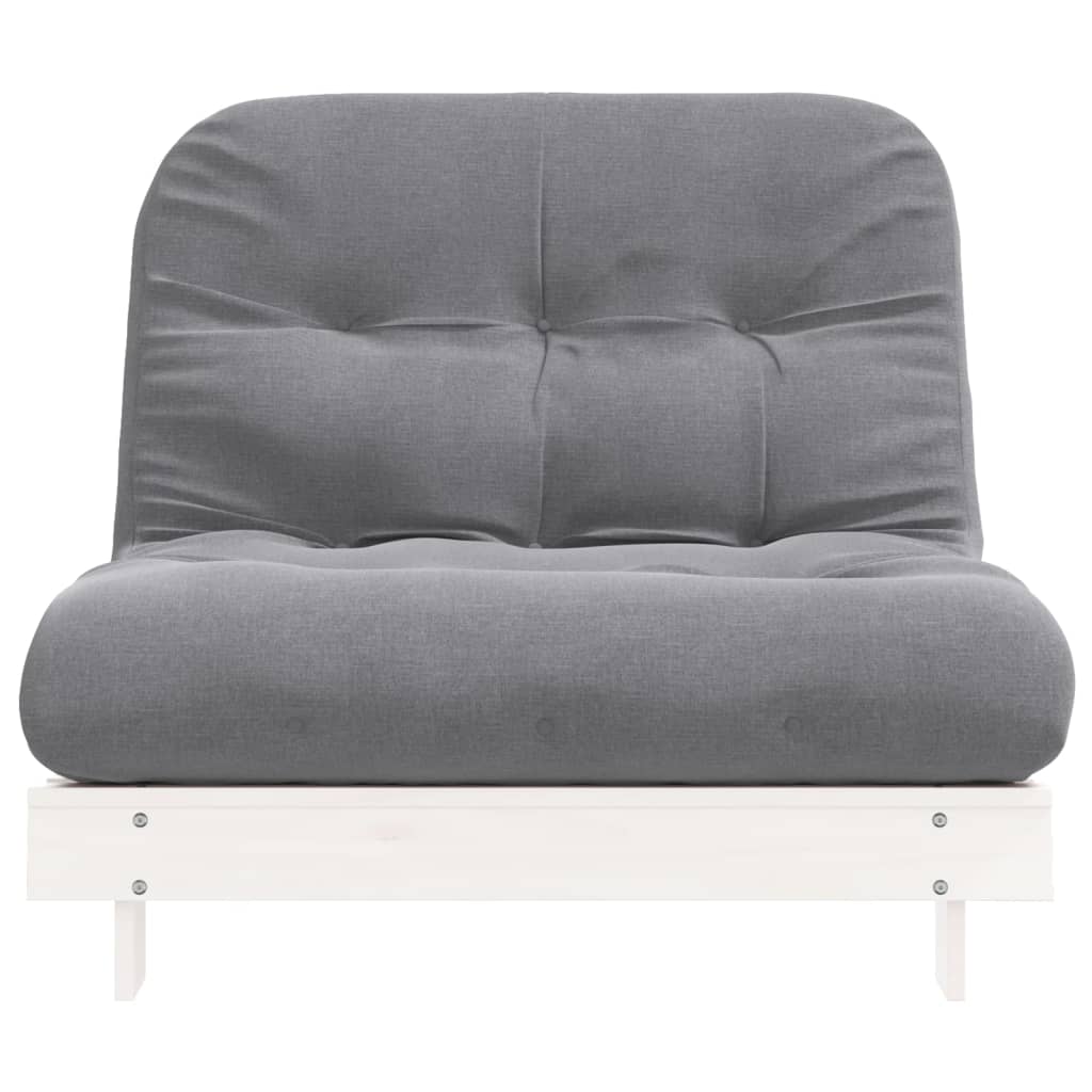 Futonsofa Med Madrass Hvit 100X206X11 Cm Heltre Furu
