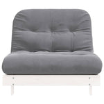 Futonsofa Med Madrass Hvit 100X206X11 Cm Heltre Furu