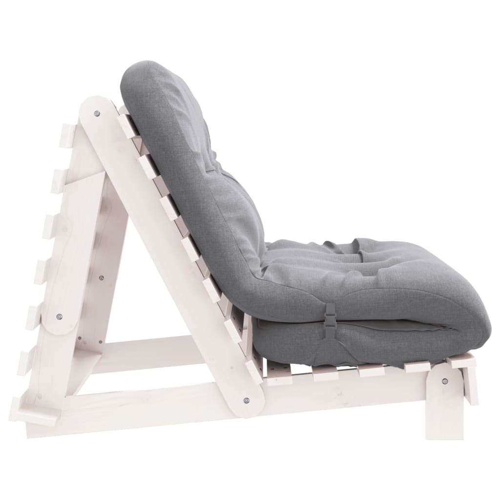 Futonsofa Med Madrass Hvit 100X206X11 Cm Heltre Furu