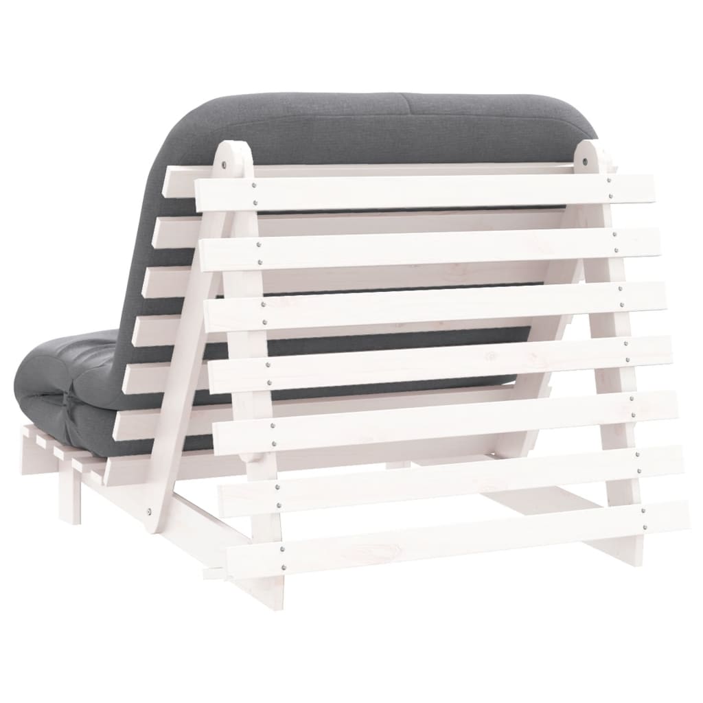 Futonsofa Med Madrass Hvit 100X206X11 Cm Heltre Furu