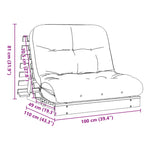 Futonsofa Med Madrass Hvit 100X206X11 Cm Heltre Furu