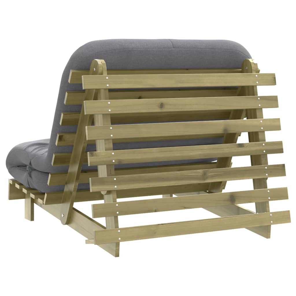 Futonsofa Med Madrass 100X206X11 Cm Impregnert Furu