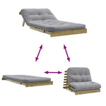 Futonsofa Med Madrass 100X206X11 Cm Impregnert Furu