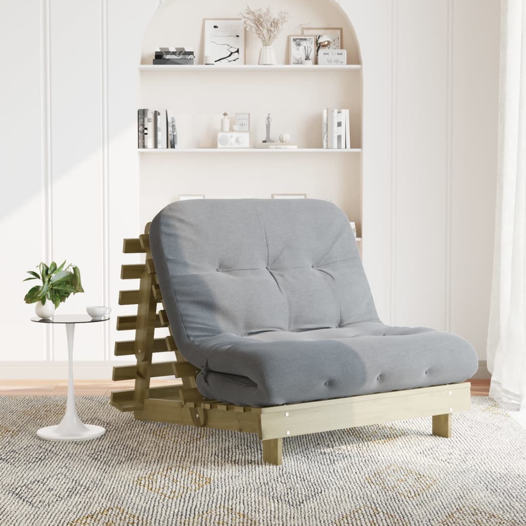 Futonsofa Med Madrass 100X206X11 Cm Impregnert Furu