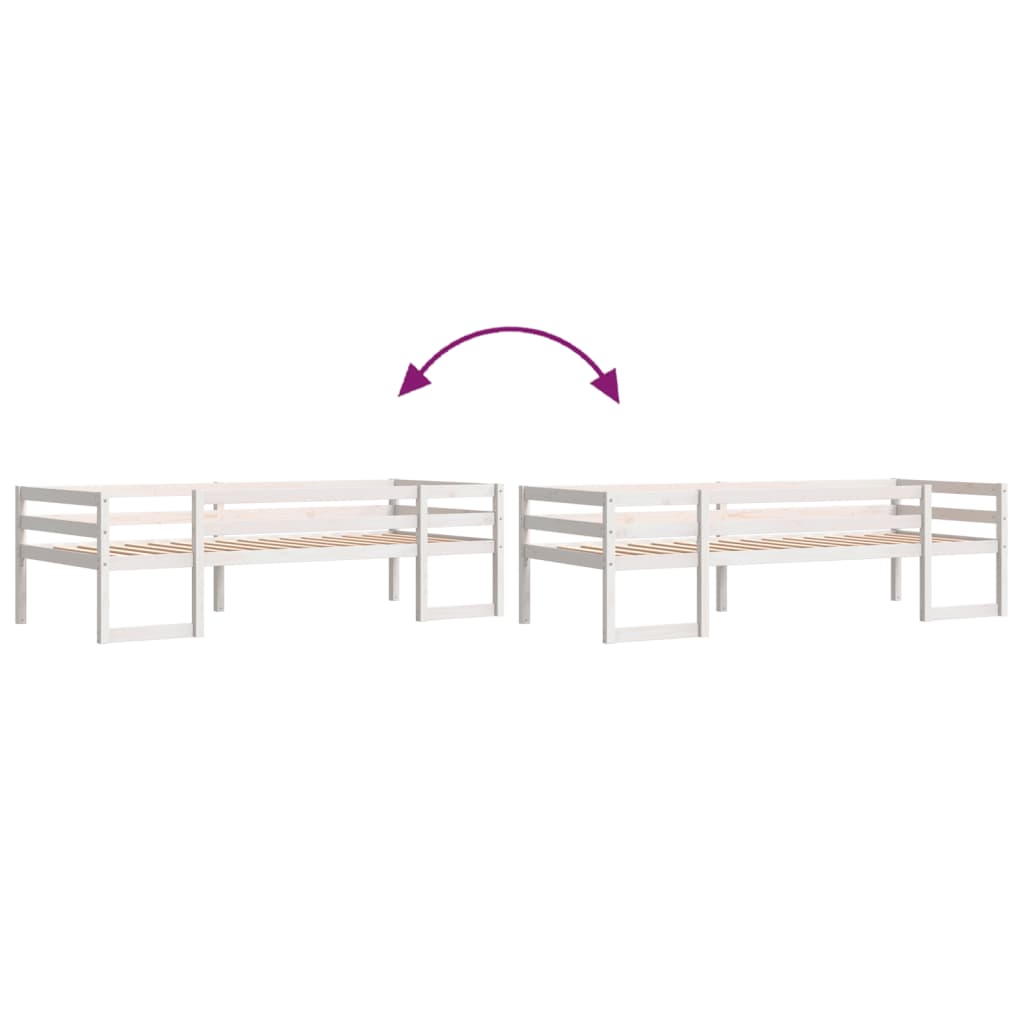 Sengeramme For Barn Hvit 90X200 Cm Heltre Furu