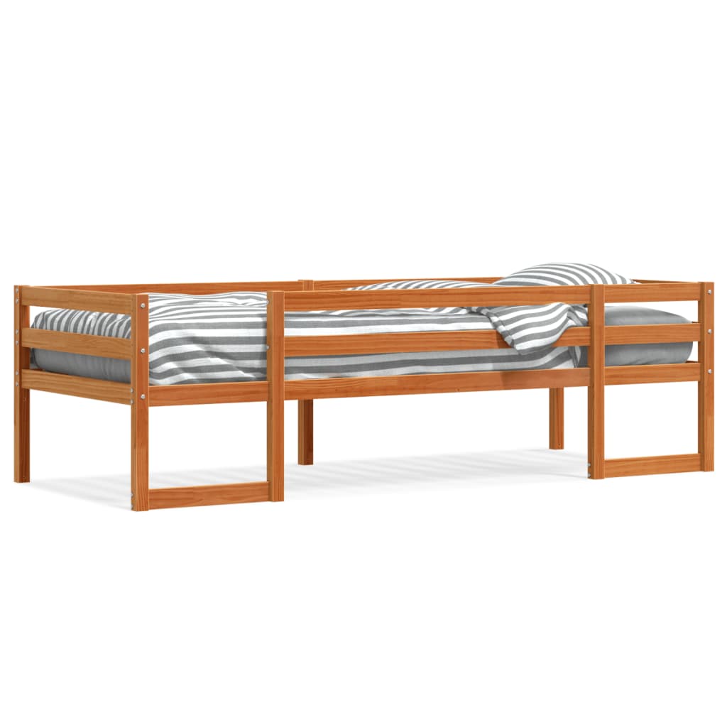 Sengeramme For Barn Voksbrun 90X200 Cm Heltre Furu