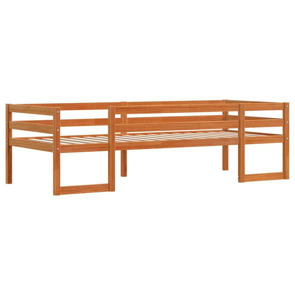 Sengeramme For Barn Voksbrun 90X200 Cm Heltre Furu