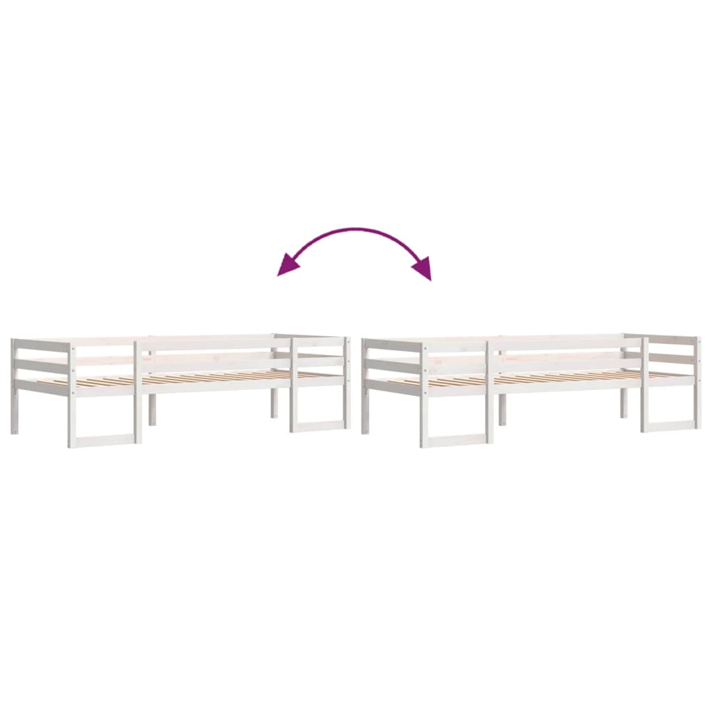 Sengeramme For Barn Hvit 90X190 Cm Heltre Furu