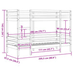 Køyeseng Uten Madrass 90X200 Cm Heltre Furu