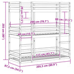 Trippel Køyeseng 80X200 Cm Heltre Furu
