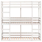 Trippel Køyeseng Hvit 90X200 Cm Heltre Furu