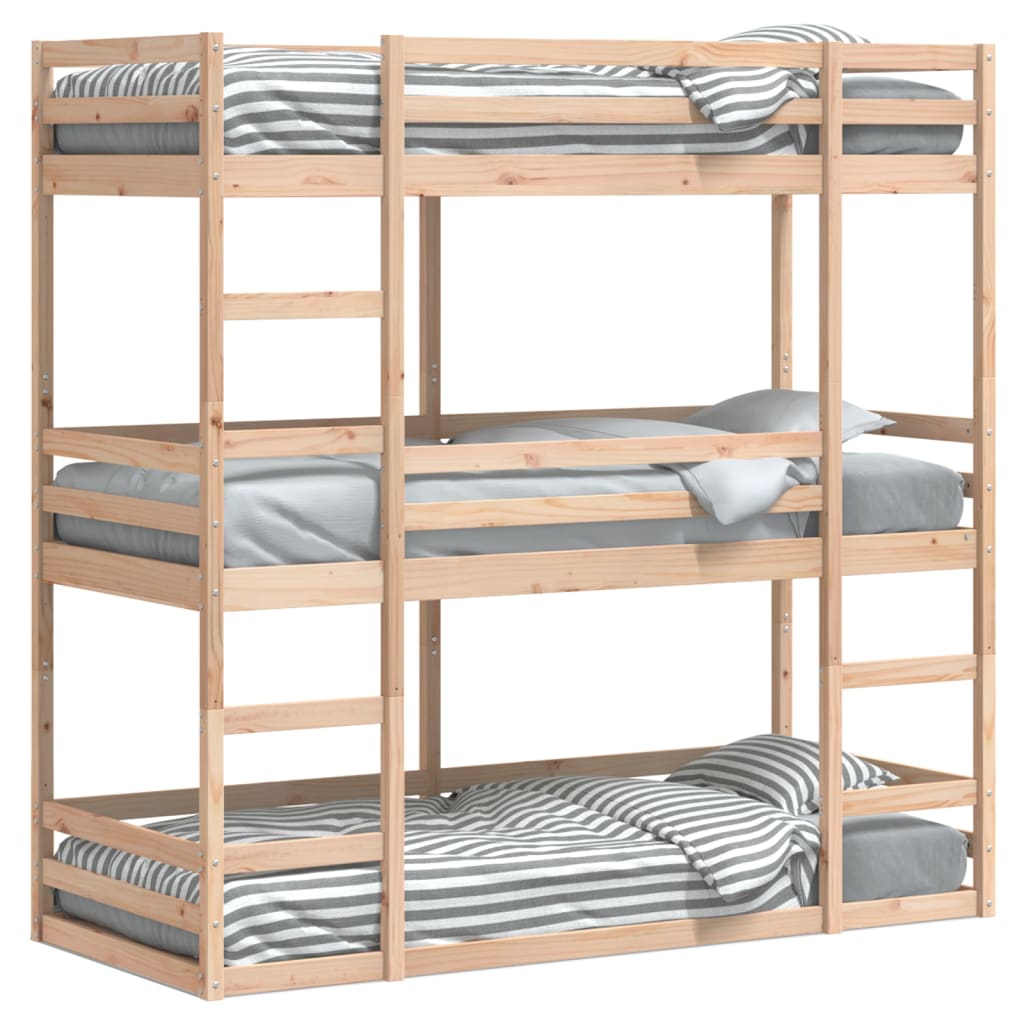 Trippel Køyeseng 90X190 Cm Heltre Furu