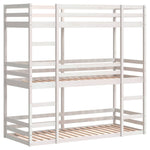 Trippel Køyeseng Hvit 90X190 Cm Heltre Furu