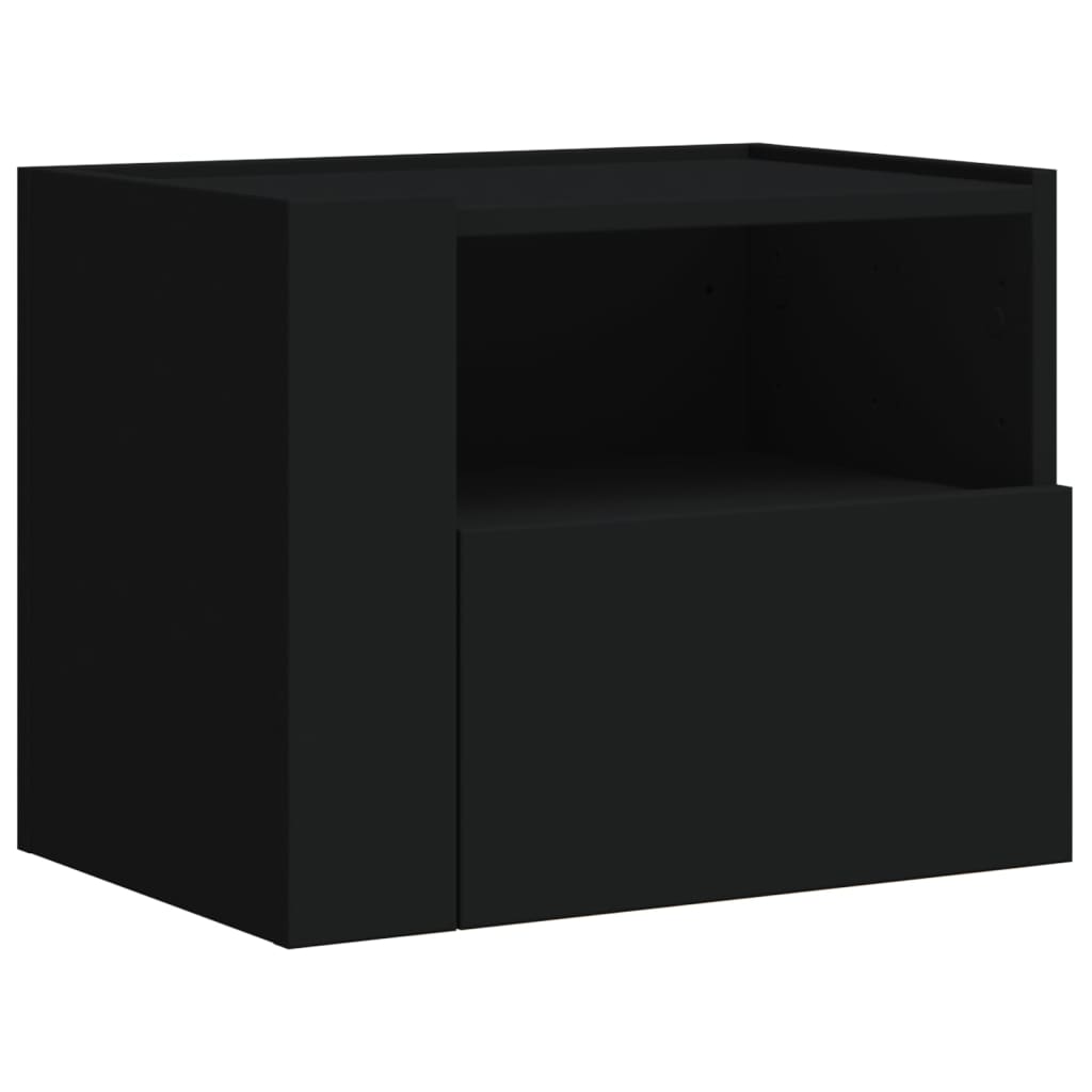 Veggmontert Nattbord Svart 45X30X35 Cm