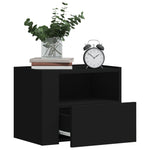 Veggmontert Nattbord Svart 45X30X35 Cm