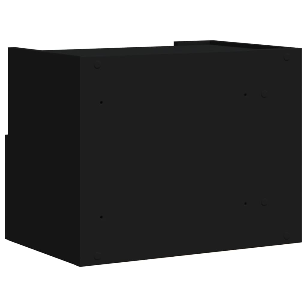 Veggmontert Nattbord Svart 45X30X35 Cm