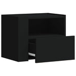 Veggmontert Nattbord Svart 45X30X35 Cm