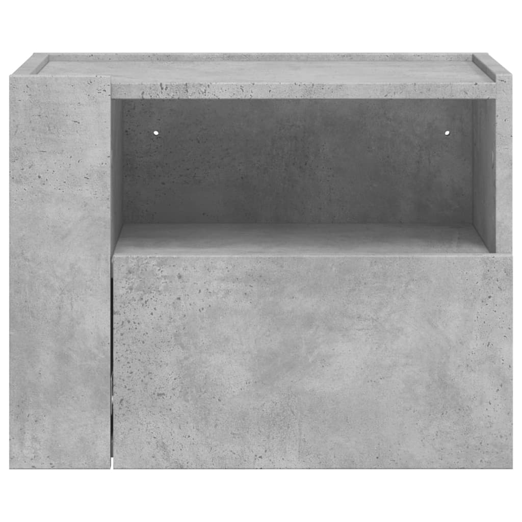 Veggmonterte Nattbord 2 Stk Betonggrå 45X30X35 Cm
