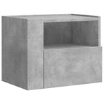 Veggmonterte Nattbord 2 Stk Betonggrå 45X30X35 Cm