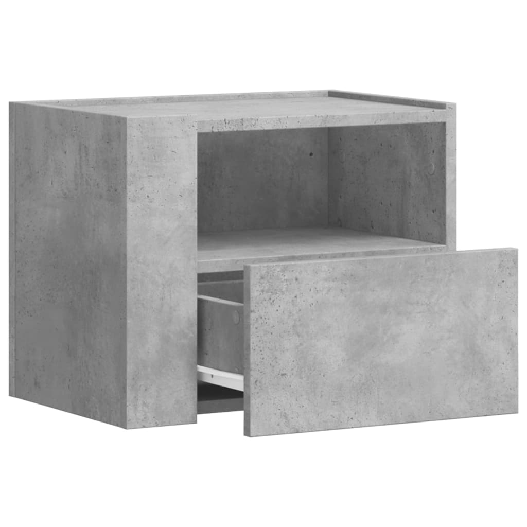 Veggmonterte Nattbord 2 Stk Betonggrå 45X30X35 Cm