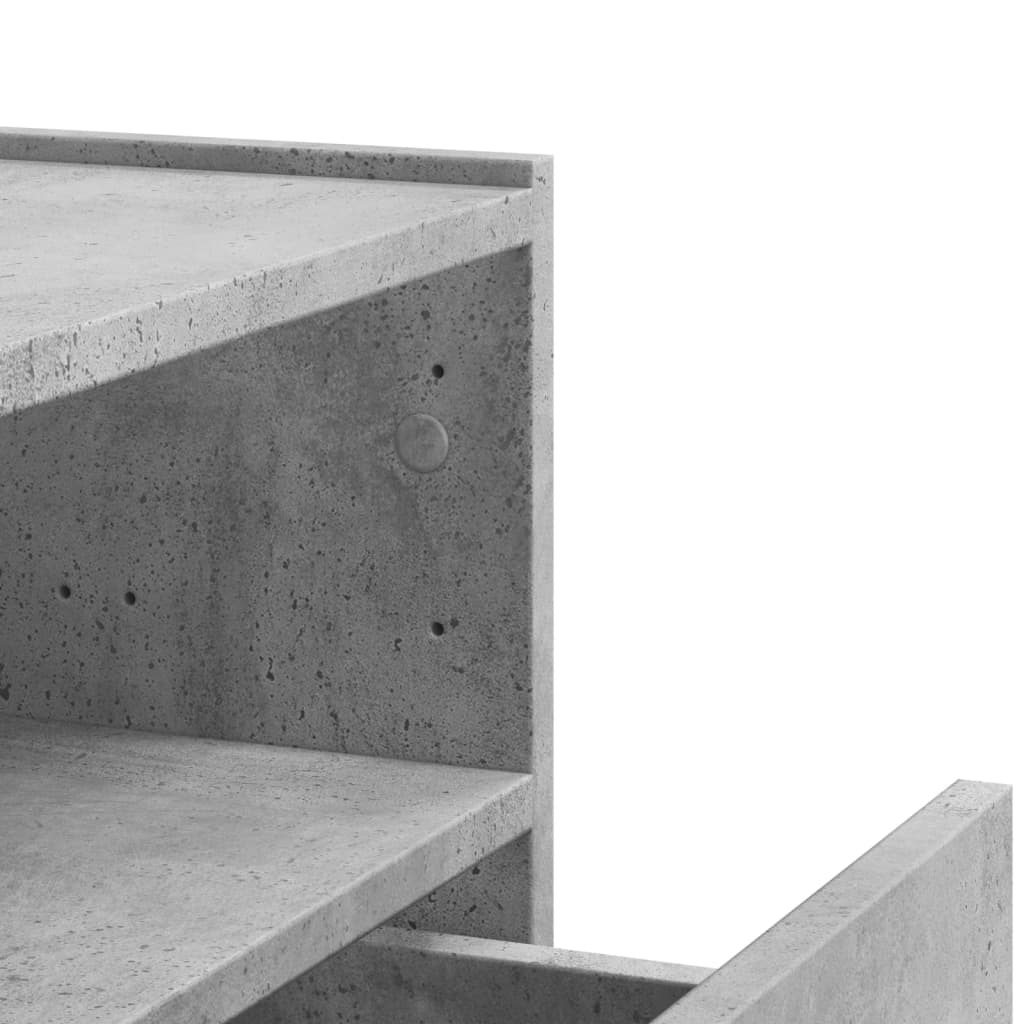 Veggmonterte Nattbord 2 Stk Betonggrå 45X30X35 Cm