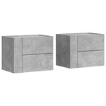 Veggmonterte Nattbord 2 Stk Betonggrå 45X30X35 Cm