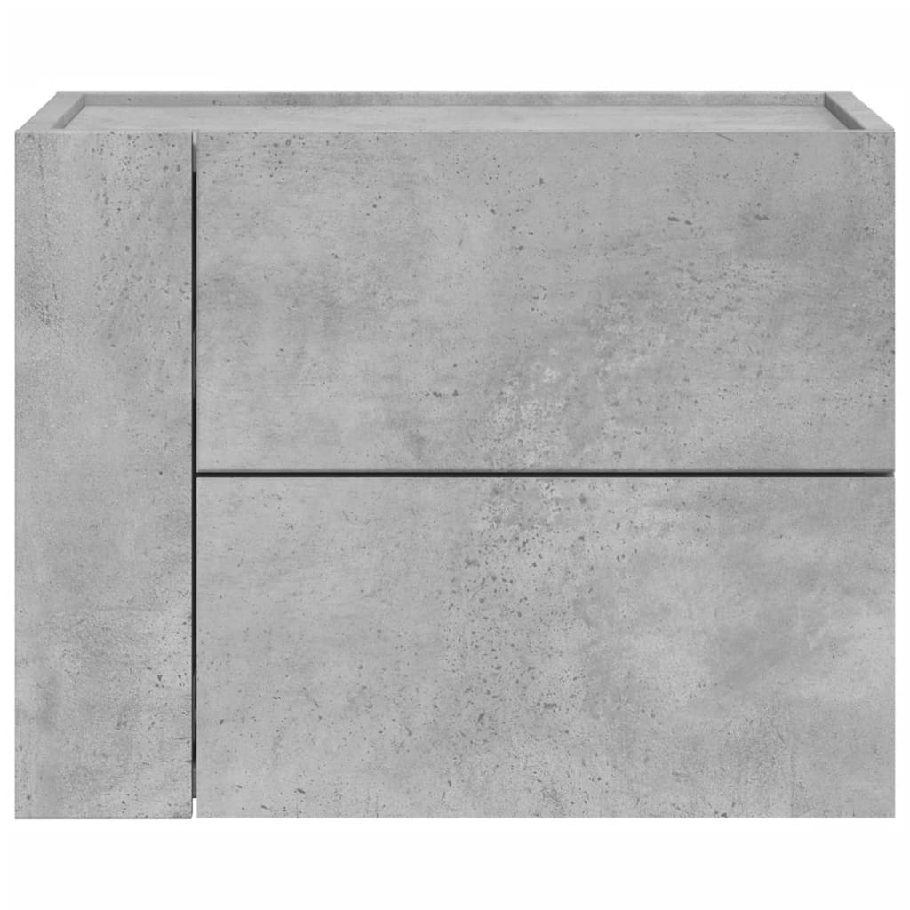 Veggmonterte Nattbord 2 Stk Betonggrå 45X30X35 Cm