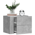 Veggmonterte Nattbord 2 Stk Betonggrå 45X30X35 Cm