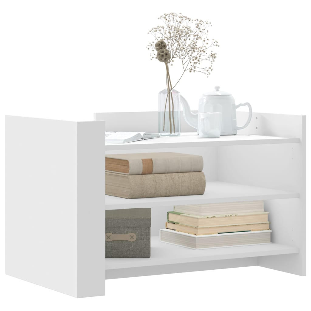 Salongbord Hvit 80X50X50 Cm Konstruert Tre