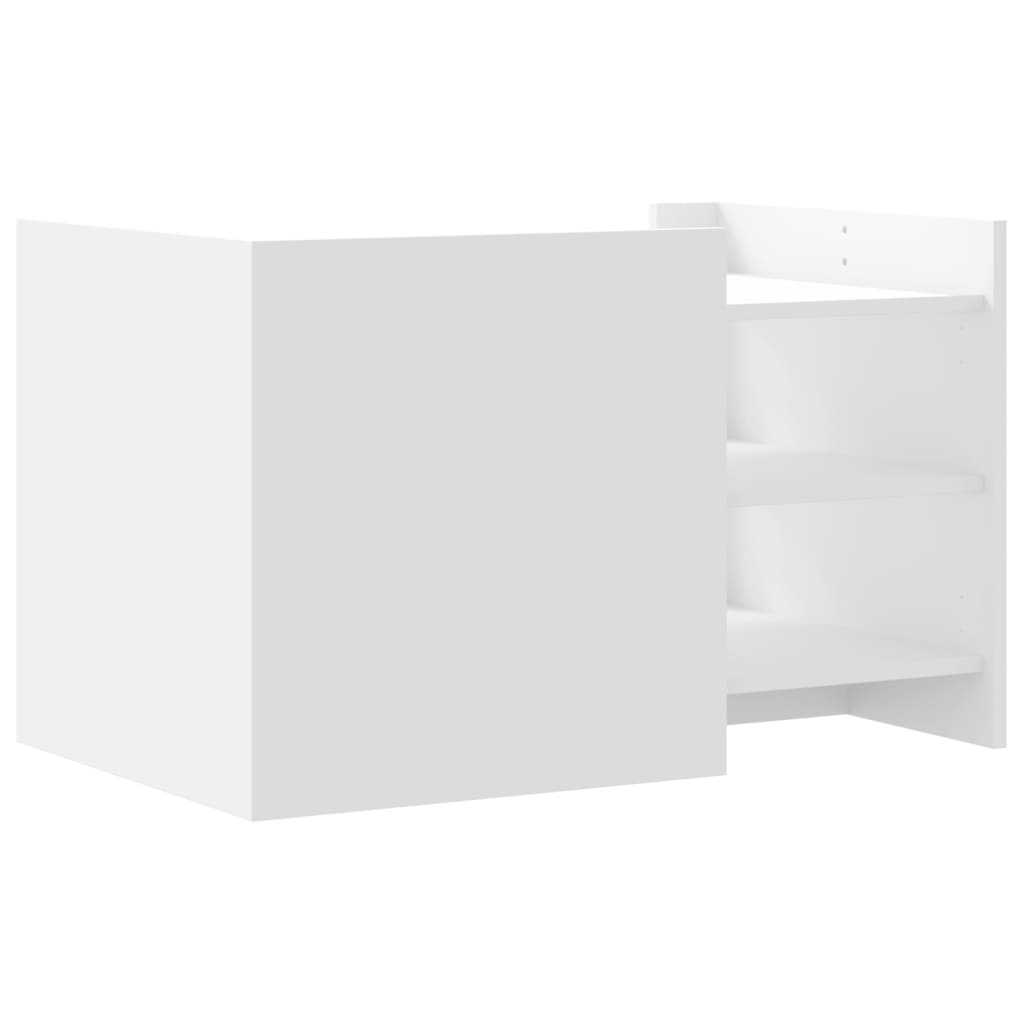 Salongbord Hvit 80X50X50 Cm Konstruert Tre