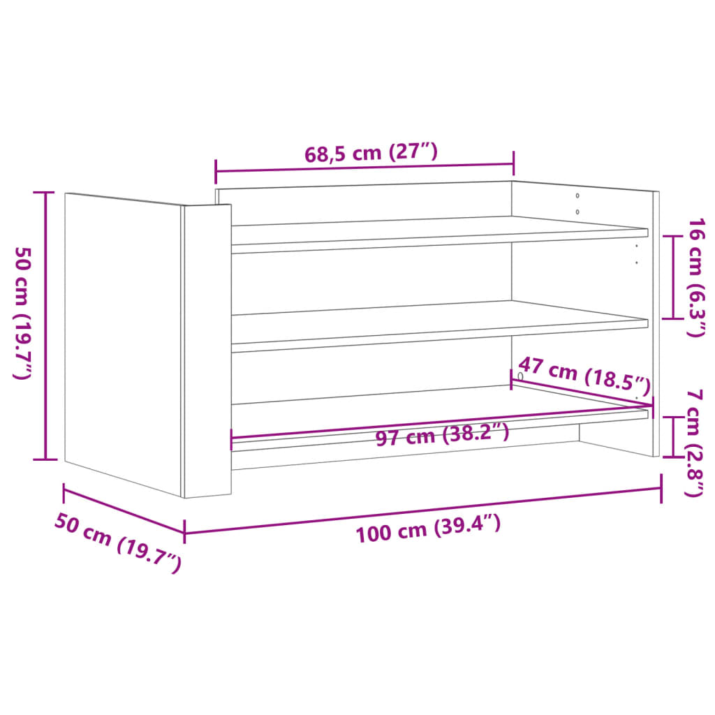 Salongbord Sonoma Eik 100X50X50 Cm Konstruert Tre