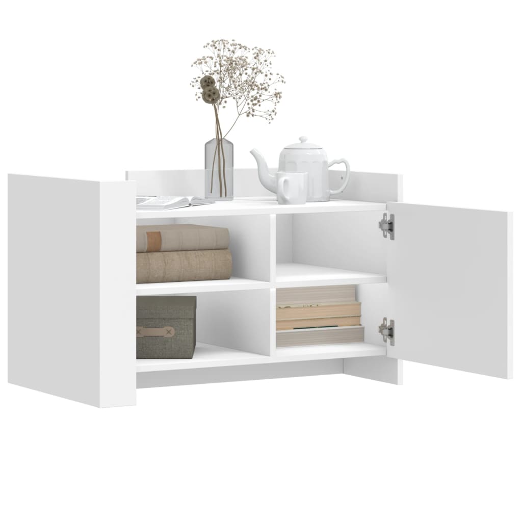 Salongbord Hvit 80X50X50 Cm Konstruert Tre