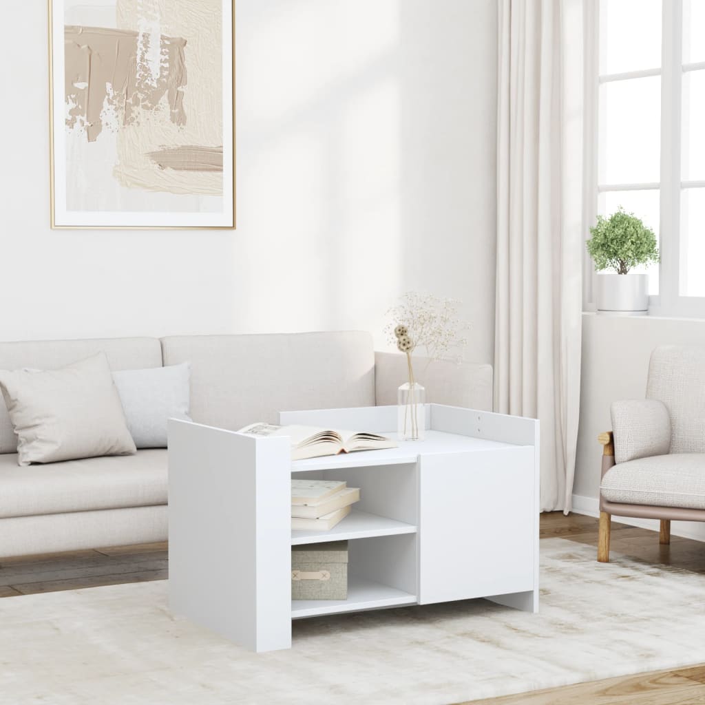 Salongbord Hvit 80X50X50 Cm Konstruert Tre