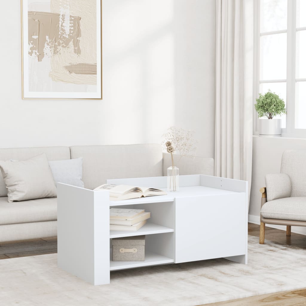 Salongbord Hvit 100X50X50 Cm Konstruert Tre