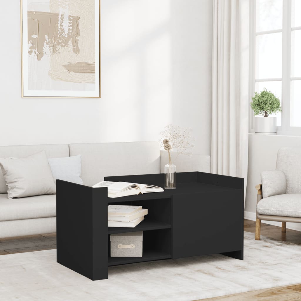 Salongbord Svart 100X50X50 Cm Konstruert Tre