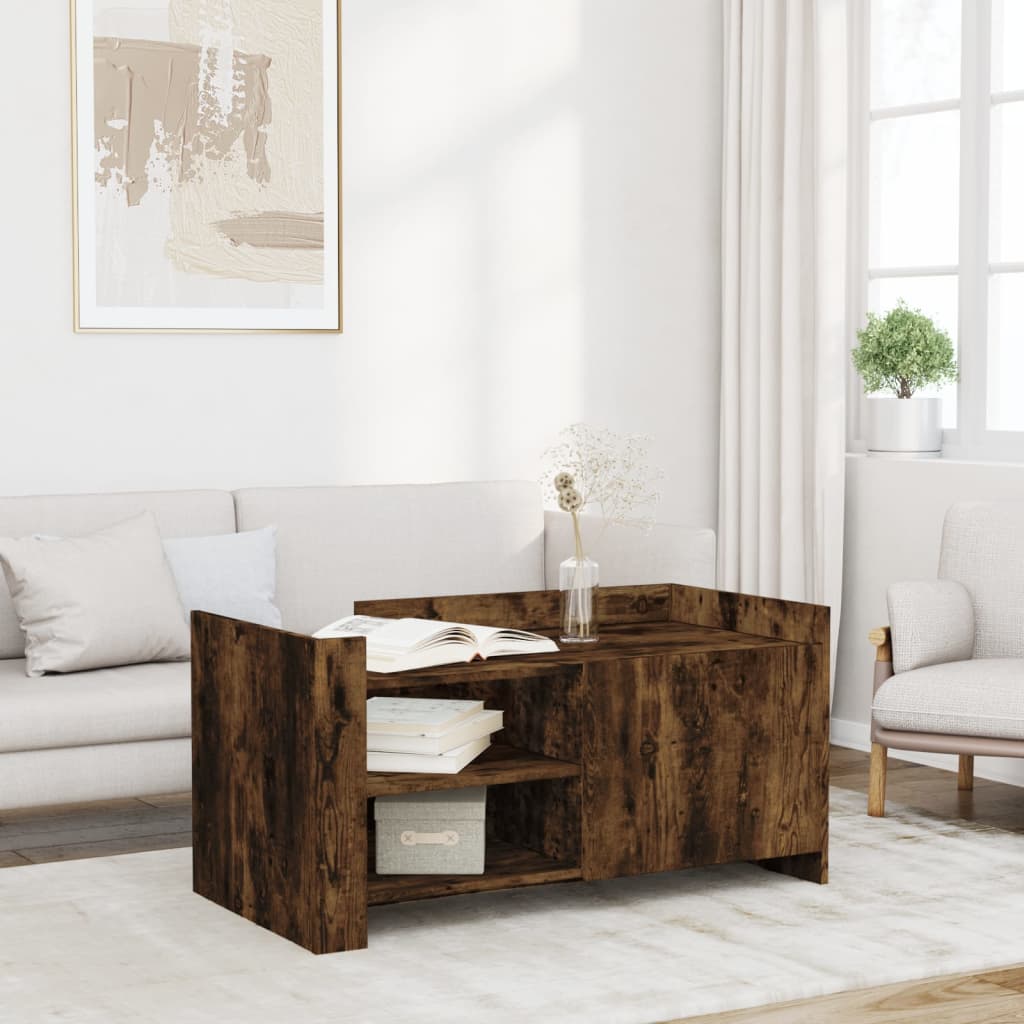 Salongbord Røkt Eik 100X50X50 Cm Konstruert Tre